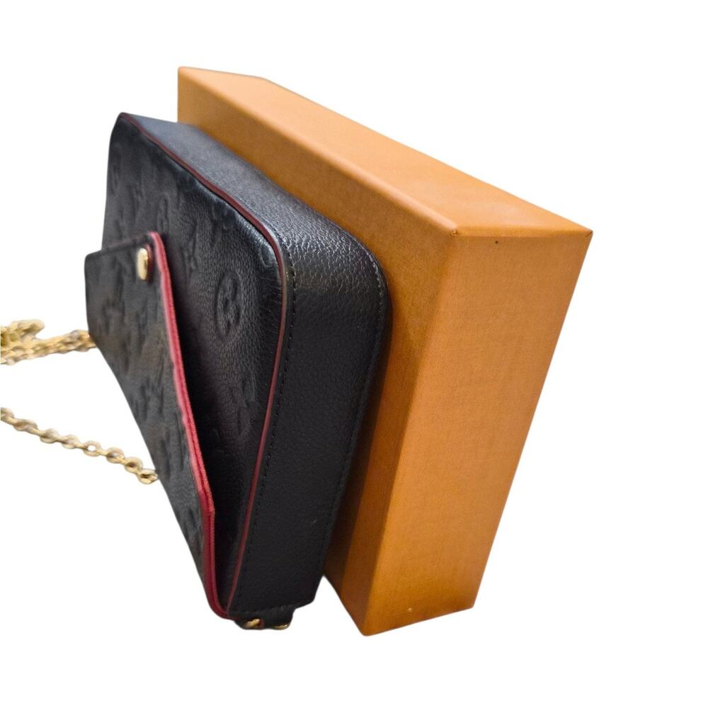 Authentic Louis Vuitton Monogram Empreinte Pochette Felicie Marine Rouge France - Picture 6 of 11